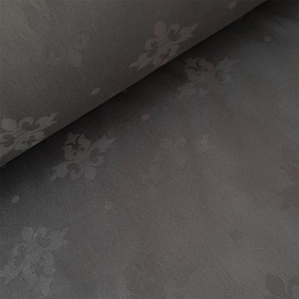 French Lily - högkvalitativ damast med full twist jacquard (extra bredd 300 cm) - Platinum grey