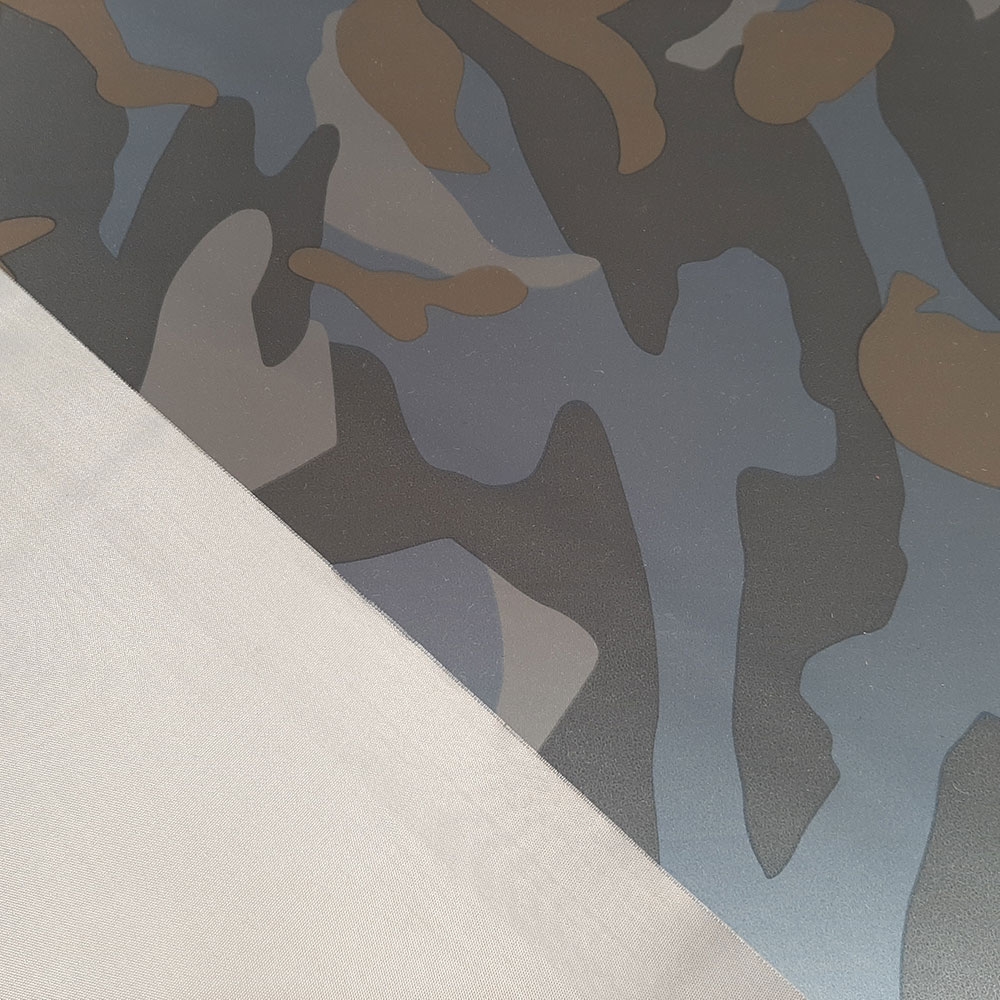 Selene - reflekterande tyg - kamouflage - per 10cm