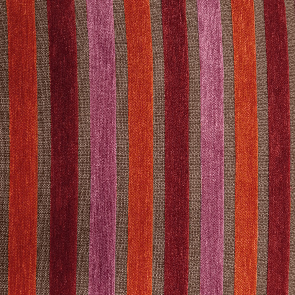 Aika - Dekorations- och möbeltyg med ränder - Taupe (Berry,Terracotta,Bordeaux)