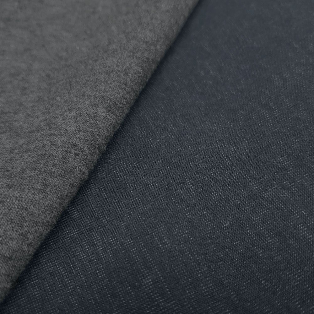 Florean - Merino Double Face Jersey - Oversized 167cm - Grå melange / mörkblå